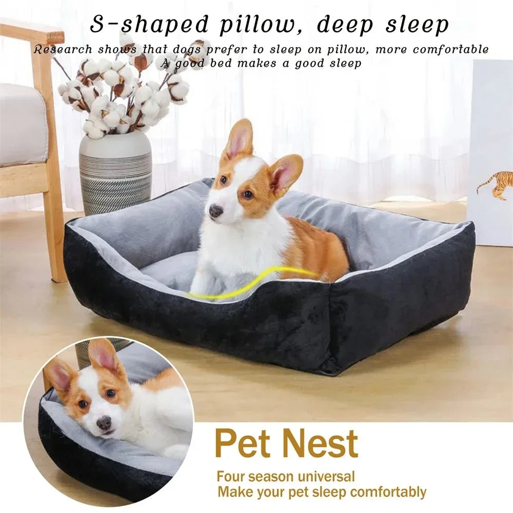 Dog Bed for Large Dog Cushion Square Breathable Non-slip Sleeping Cat Bed Winter Warm Thickened Dog Bed Soft Cat Mat Pet House