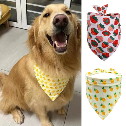 the BREEZYPAWS COTTON BANDANA - Cotton Pet Bandana for Dogs/Cats, Summer Thin Dog Triangular Bandage Scarf, Golden Retriever Bibs, Mascotas, Grooming Accessories