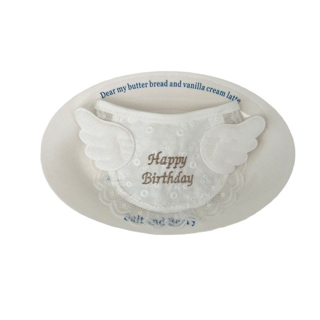 Cute Wing Dog Birthday Party Bib Pet Cat Saliva Towel Bib Teddy Pet Decoration Dog Triangle Scarf Pet Supplies Cat Accessories