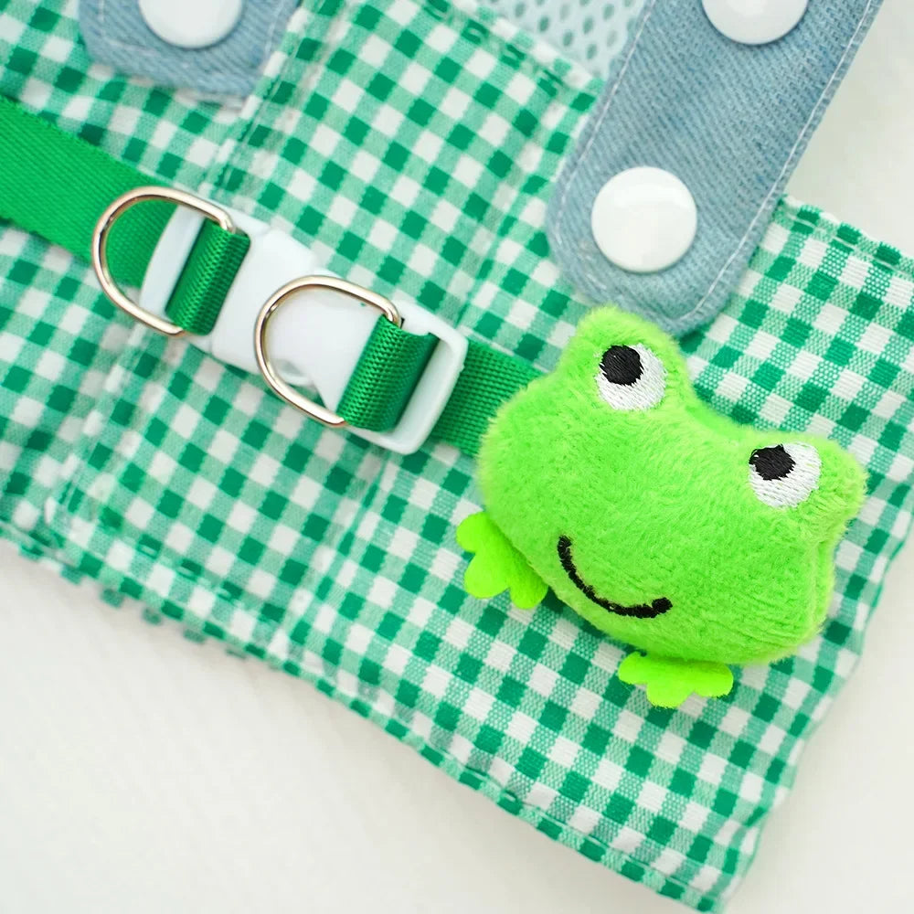 Three-piece Set Pet Cat Dog Chest Harness Traction Rope and Sun Hat Set Spring Summer Breathable Puppy Harness Dog Baseball Cap