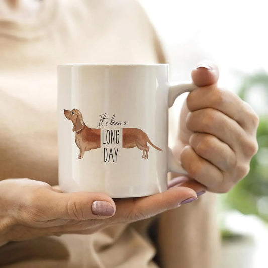 the PAWDACH COFFEE CUP - Dachshund Mug, Ceramic Coffee Cup, Gift Cup, Interesting Weiner Dog Cup, Coffee Office Home 320ML