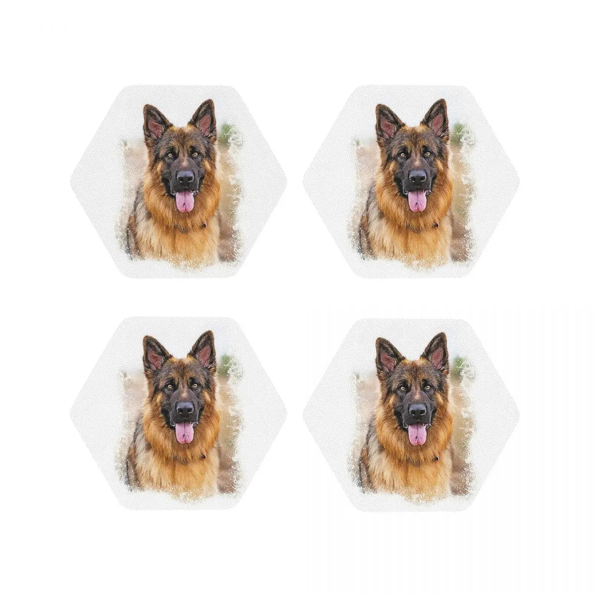 German Shepherd Dog Coasters Kitchen Placemats Non-slip Insulation Cup Coffee Mats For Decor Home Tableware Pads Set of 4