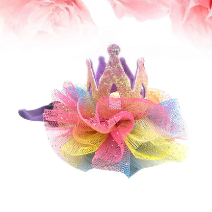 1Pc Crown Shaped Pet Hat Gauze Dog Crown Birthday Hat Cosplay Headwear For Dogs Cats Party Hats Adjustable Dog Caps Pet Products