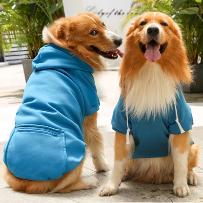 Big Dog Hoodies Autumn and Winter Pet Zipper Pocket Hoodies for Large Medium Sized Dog Clothes Pet Clothing