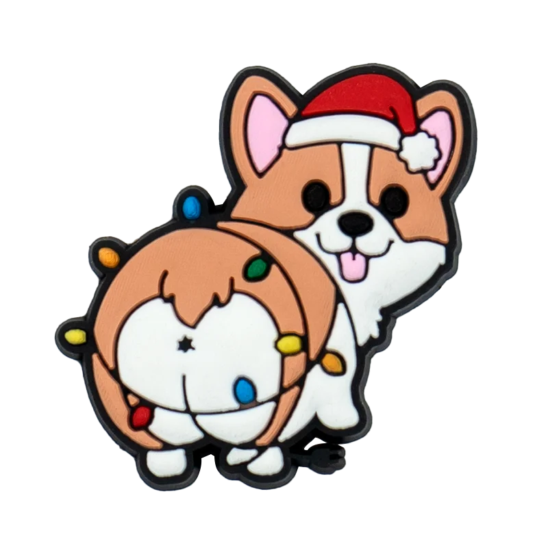 1pcs PVC Dog  Dachshund Corgi Paw Shoe Charms Shoe Decorations Accessories Pins for Women Men Kids Gift,Bulldog Clog Buckles