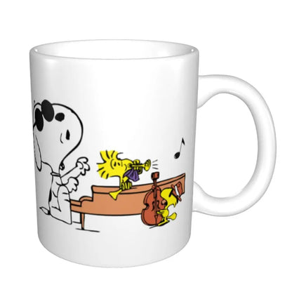 Manga Snoopy Woodstock Cartoon Dog Coffee Mug DIY Customized Ceramic Tea Milk Mug