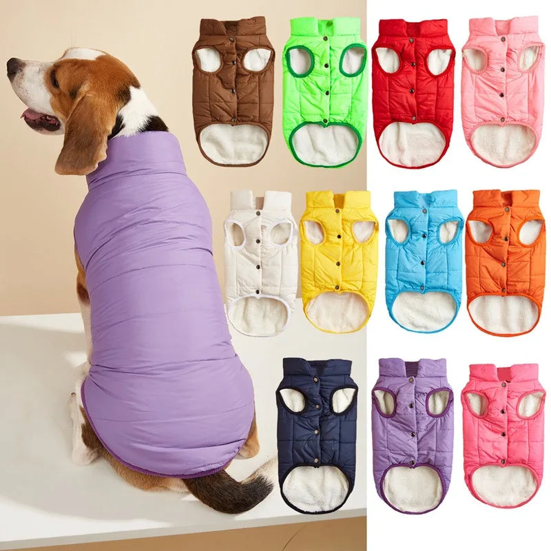 Winter Pet Dog Coat Winter Warmth Clothes Winter Dog Vest With Integrated Keep Warm Fleece Back Zipper For Small Medium Dog