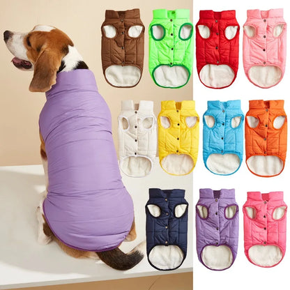 Winter Pet Dog Coat Winter Warmth Clothes Winter Dog Vest With Integrated Keep Warm Fleece Back Zipper For Small Medium Dog