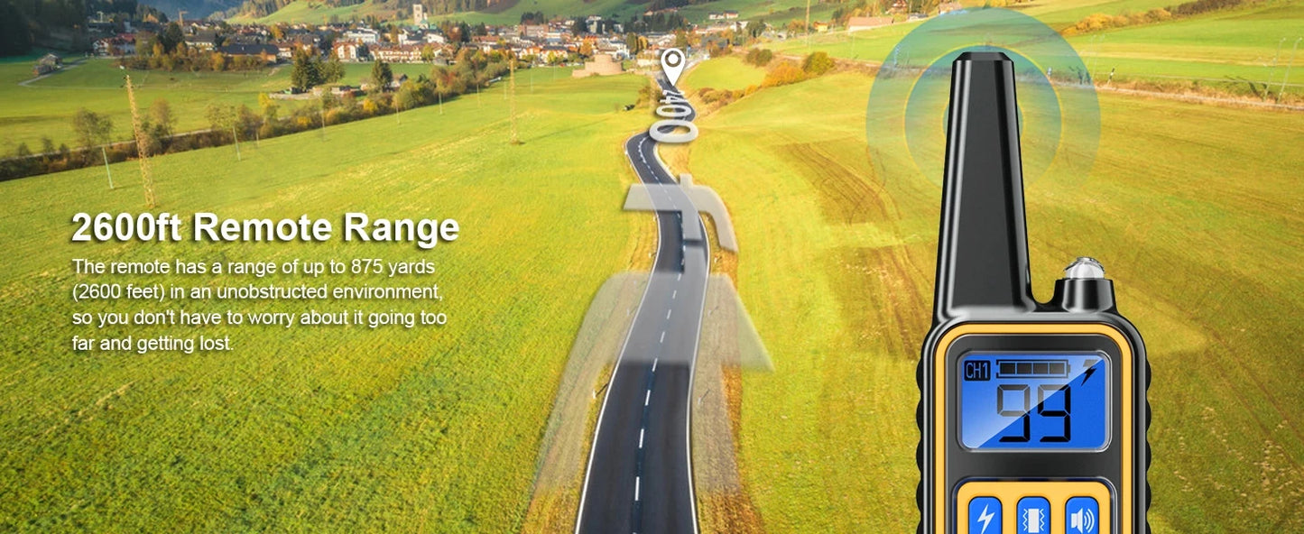 the POWERPULSE E-TRAINER - [New Edition] Dog Shock Collar with Remote - Dog Training Collar for Large/Medium/Small Dogs, Waterproof Rechargeable E-Collar