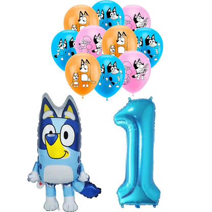 Cartoon Blue Dog Birthday Bluey Birthday Decoration Set Blueys Cups Banner Straws Bluey Balloons Set Kid Toy Gift Party Supplies
