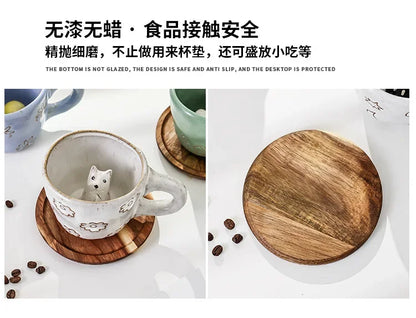 360ml Cups Ceramic Funny Cartoon Animal Tea Milk Cups Cute Handmade 3D Snail Daisy Dog Cat Coffee Mugs Creative Unique Gifts