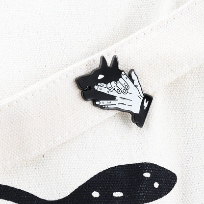 Divine Dogs of Fushiguro Megumi Hand shadow Lapel Pins wolf head Hard Metal Alloy Jacket Decoration Ornaments Jewelry