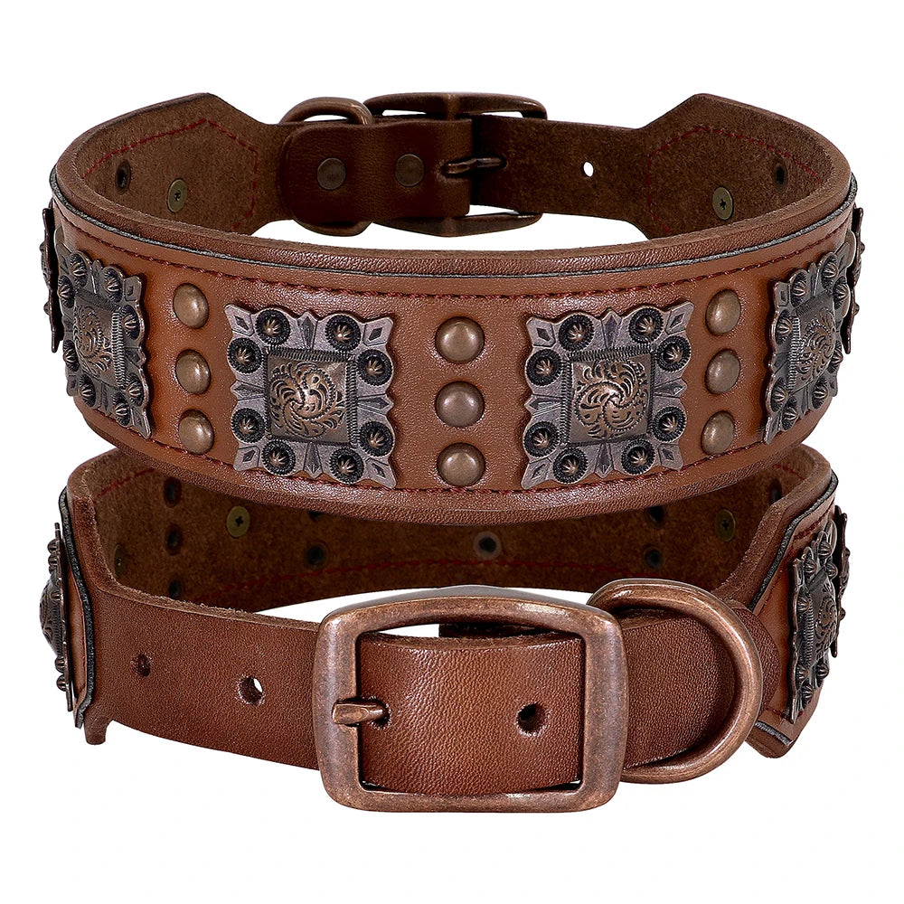 the APEX ARMOR COLLAR - Cool Spiked Dog Collar for Medium/Large Dogs, Genuine Leather, Pitbull Bulldog, Adjustable Pet Accessories, Collars Necklace