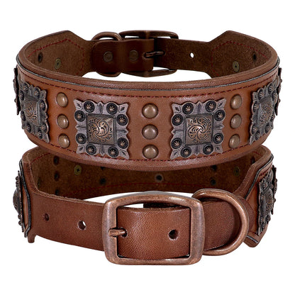 the APEX ARMOR COLLAR - Cool Spiked Dog Collar for Medium/Large Dogs, Genuine Leather, Pitbull Bulldog, Adjustable Pet Accessories, Collars Necklace