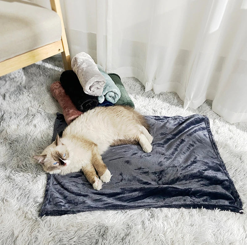 Soft Thickened Warm Dog Blanket, Washable Pet Sleeping Blanket, Cats Bed Mat Puppy Kitten Nest Pads Pet Accessories