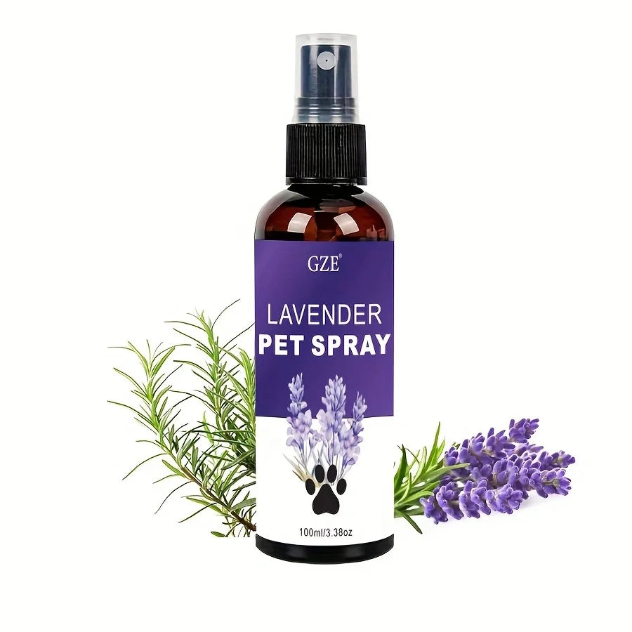 the LAVENDER PET SPRAY - Lavender Cat and Dog Repellent Spray - Natural Pet Repellent for Indoor and Outdoor Use - Long Lasting Formula for Training