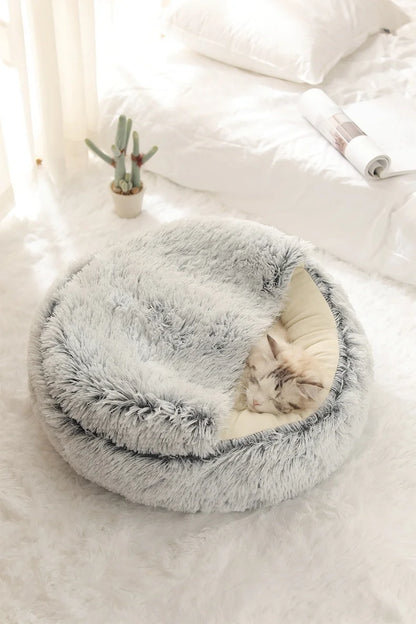 Cat Litter Crystal Plush Dog Kennel Plush Pet Kennel Shipping Deep Sleep Half Pack Warm Vacuum Round