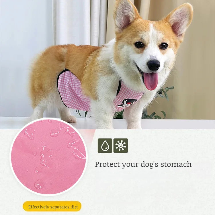 Dog Belly Cover Breathable Dog Cloth Anti-Dirty Waterproof Belly Bands Washable Pet Cloth Indoor Outdoor Dog Apron Pets Costumes