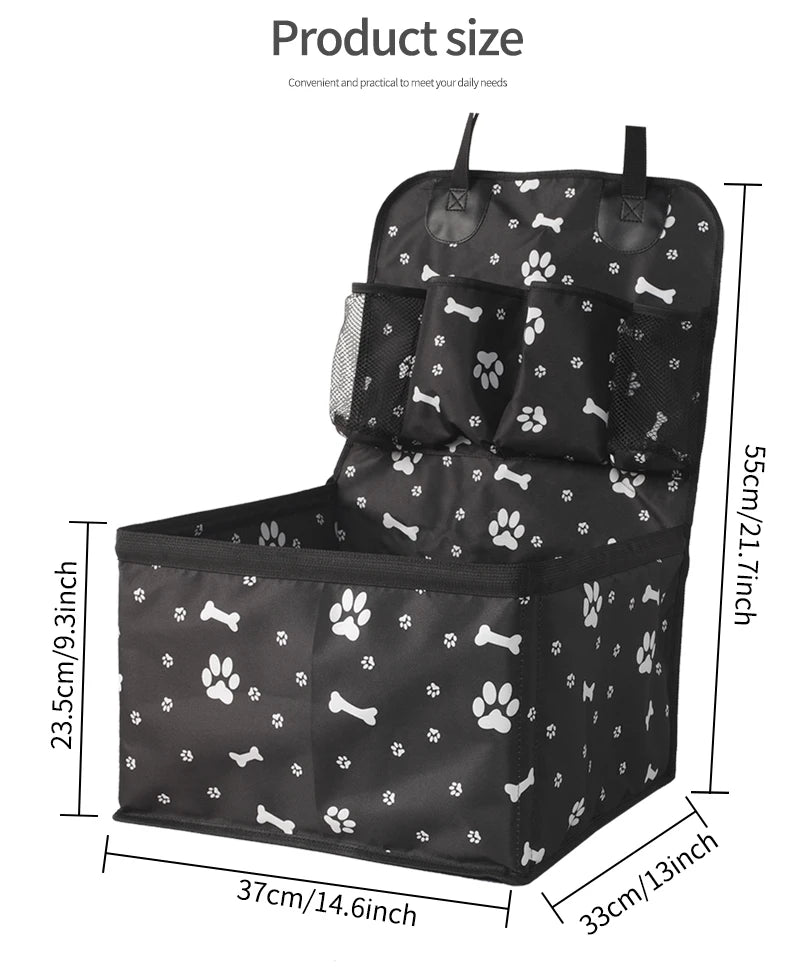 Dog Car Seat with Storage Pockets,Scratch Proof Durable Pet Booster Car Front Seat for Small Medium Dog