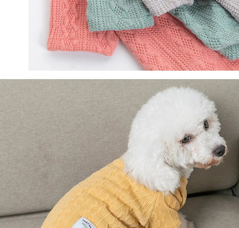 Winter Dog Clothes For Small Dog Designer Luxury Jersey Wool Dog Sweater For Chihuahua York Bulldog Sphynx Cat Knitting Clothing
