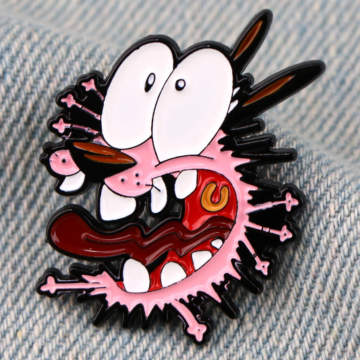 Cowardly Hero Dogs Enamel Pins Anime Figures Badges Metal Lapel Brooch For Backpacks Brooches Fashion Jewelry Accessories Gifts