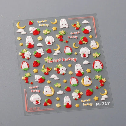 Colorful Balloon Cute Puppy Flower Cherry Bowknot Love Happy Dog Animal Self Adhesive Nail Art Sticker Decoration Manicure Decal