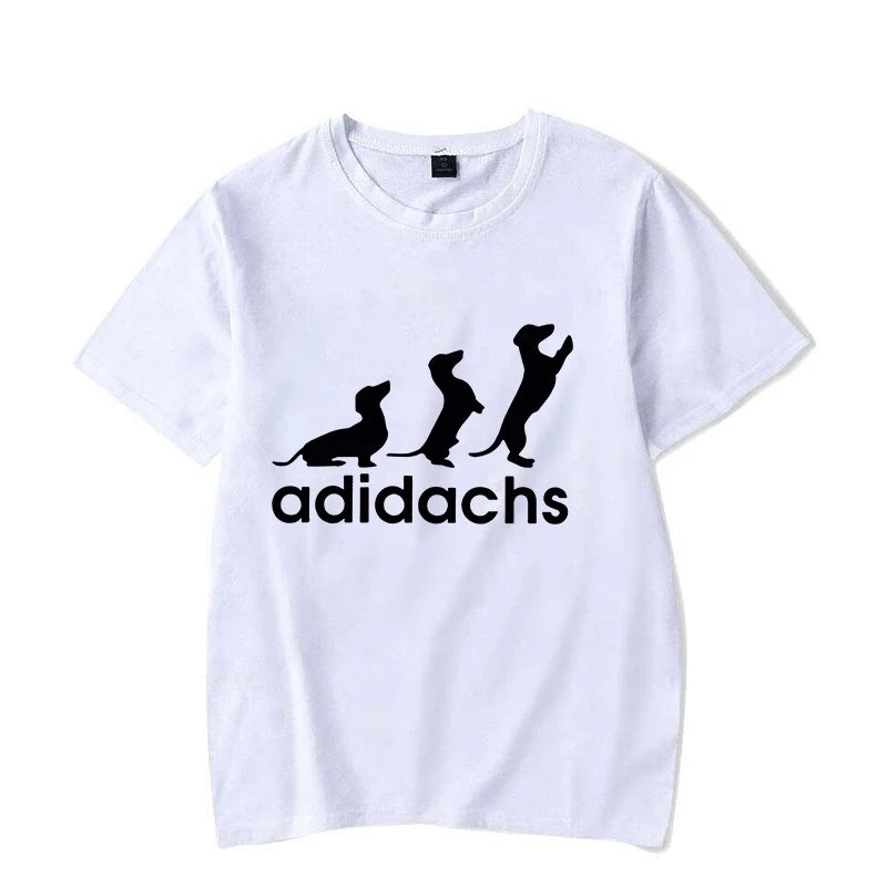 the ADIDACHS - New Men's T-Shirt, Dachshund Dog Lover T-Shirt, Graphic Tee Shirts, Oversized Men/Women T-Shirt, Harajuku Fashion Men's Shirts