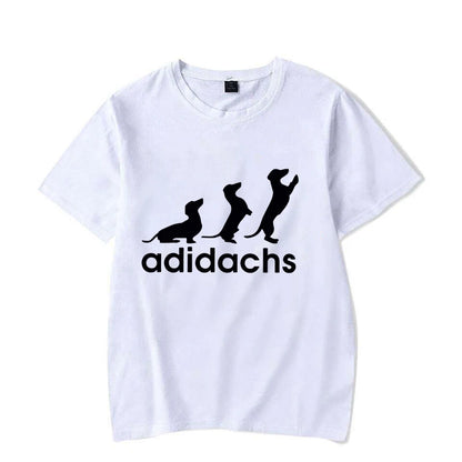 the ADIDACHS - New Men's T-Shirt, Dachshund Dog Lover T-Shirt, Graphic Tee Shirts, Oversized Men/Women T-Shirt, Harajuku Fashion Men's Shirts