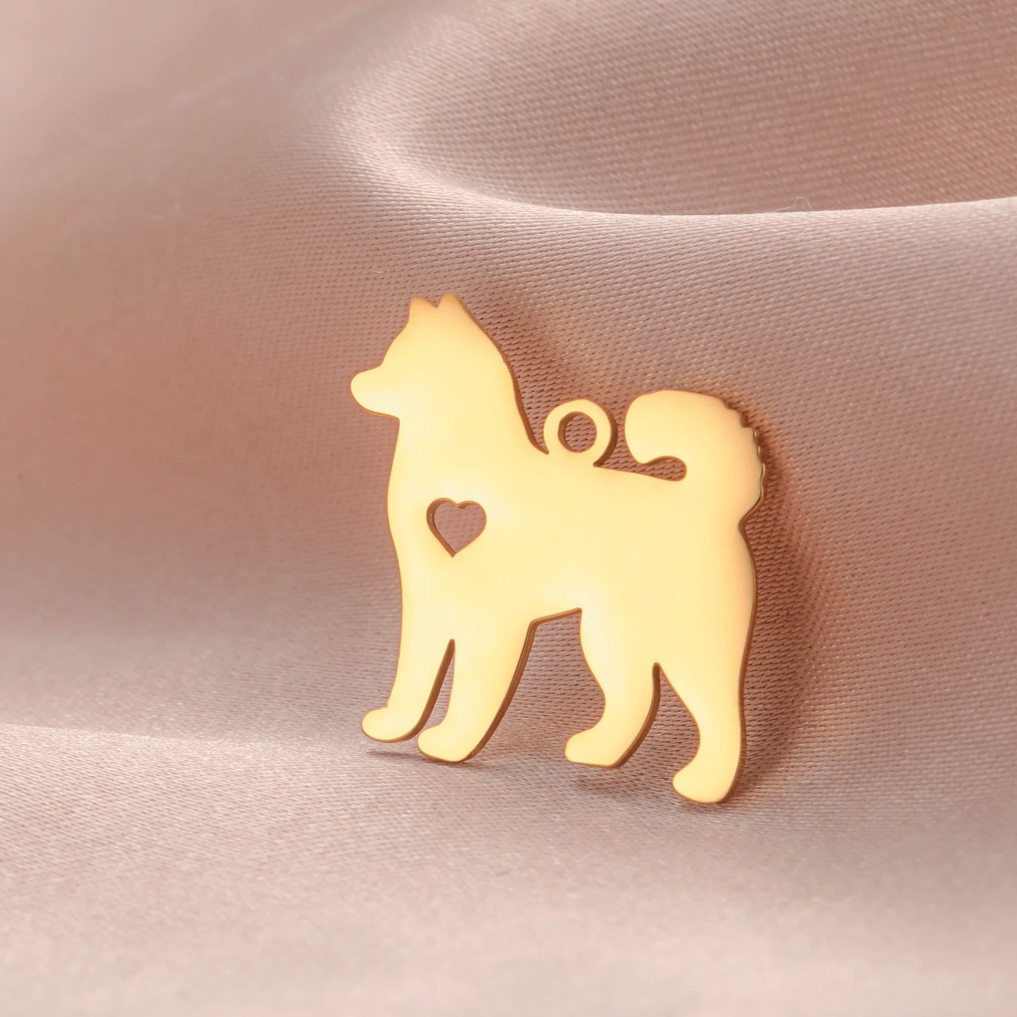 5 pieces/batch Cute Sausage Dog Wolf Pendant Stainless Steel DIY Earrings Bracelet Jewelry Fashion Jewelry Making