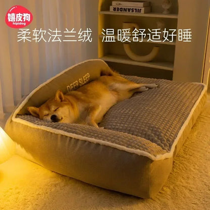 Autumn and Winter Kennel for Medium and Large Dogs, Large Kennel, Warm and Thickened Mat, Cat Sleeping Mat Pet Cat Nest