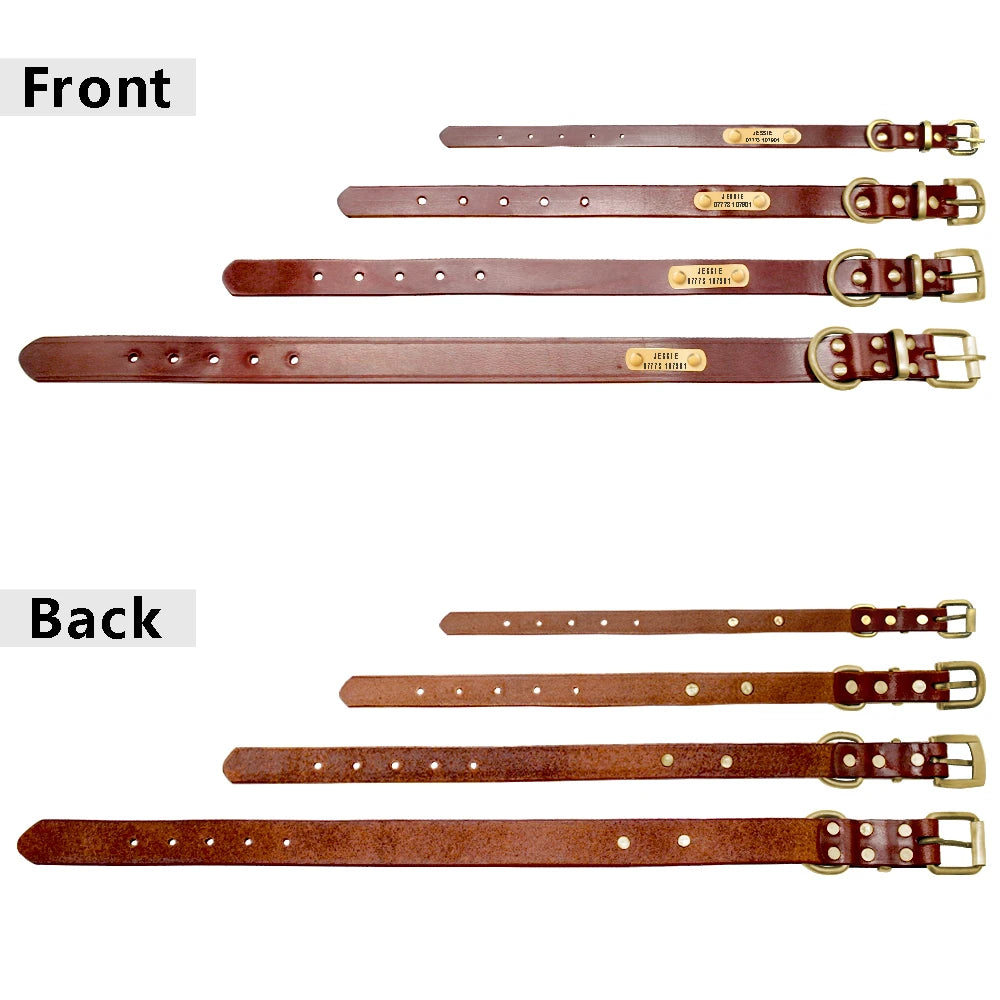 the CUSTOMPAWS EVERYDAY COLLAR - Personalized Dog Collar, PU Leather Puppy/Dog Collars, Durable Pet Necklace, Adjustable for Small/Medium/Large Dogs, Pug, Free Custom