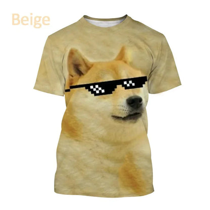 the GALAXY SPACE DOGS - Astronaut Dog Dogecoin Graphic T-Shirt for Men, Clothing Fashion Meme Cheems Fan T-Shirt, Casual 3D Shiba Inu Printing Tee Tops