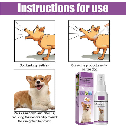 the CALMING SPRAY - 50ml Pet Relaxants, Dog Noise Reduction, Calming Spray for Barking Restless, End the Dog's Negative Behavior, Pet Health Supplies