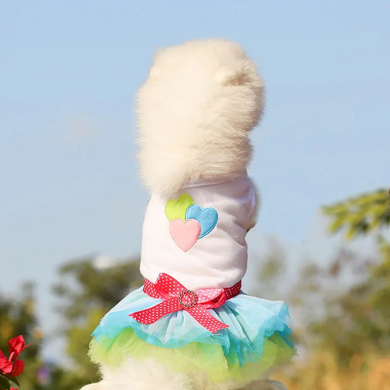 Pet Dress Dog Skirt Eye-catching Breathable Cotton Pretty Bow Knot for Summer Dog Clothes Dresses for Dogs