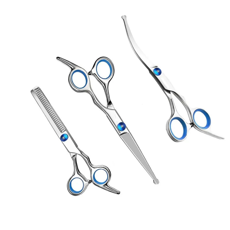 5 in 1 Dog Grooming Scissors Kit for Grooming with Safety Round Tips Stainless Steel Thinning Shears Dog Pet Cat Shears
