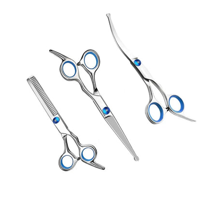 5 in 1 Dog Grooming Scissors Kit for Grooming with Safety Round Tips Stainless Steel Thinning Shears Dog Pet Cat Shears