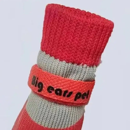 the RAINY-DAY BOOTS - 4PCS New Cute Waterproof Winter Dog Shoes, Warm Anti-Slip Puppy Boots. Soft Sole Adjustable Dog Foot Cover for Small to Large Dogs, Chihuahua