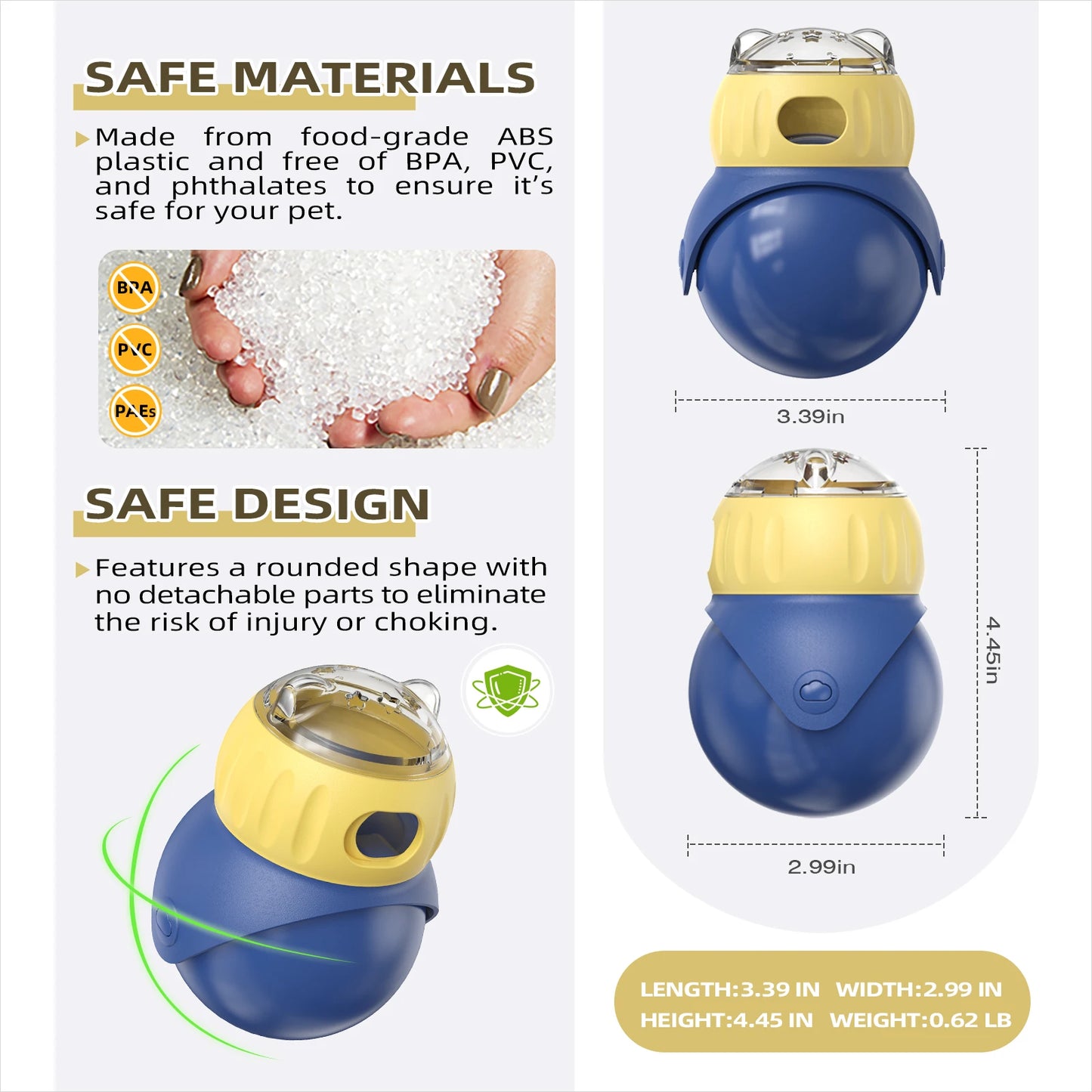 Treating Training Dog Toys Interactive Planet Treat Puppy Plaything Multifunctional Food Dispensing ABS Pet Toys for Big Cat Dog