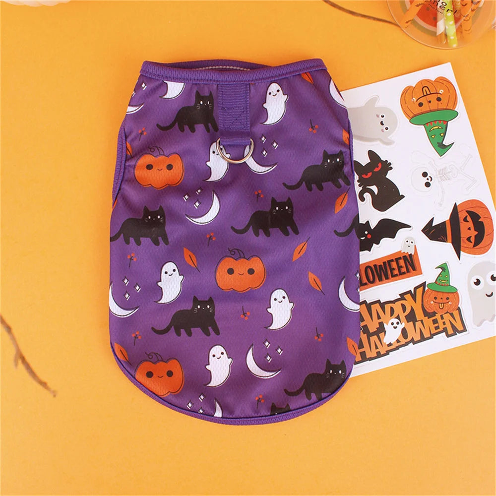 the CREEPYCUTE MESH COSTUME TEE - Summer Cat/Dog Vest, Mesh Breathable Pet Clothes for Small Dogs, Chihuahua, Yorkshire, Puppy/Kitten Halloween Cosplay Costume