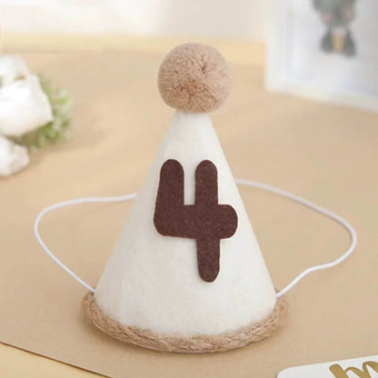 강아지 모자 Pet Birthday Hat Dog Hat Non-woven Fabric Number Hats Headband Felt Digital Birthday Celebration Hat Шапка Для Собак