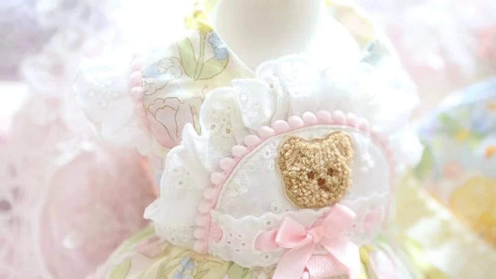 Thin Cat Princess Dress Milk Bear Fructose Lolita Small Dog Teddy Pet Clothes Spring and Summer
