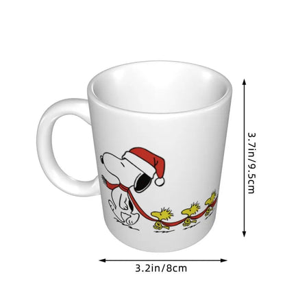 Manga Snoopy Woodstock Cartoon Dog Coffee Mug DIY Customized Ceramic Tea Milk Mug