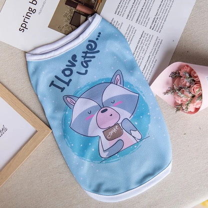 Quick-drying Yorkie Dog Vest Dog Tank Top Summer/Spring Cartoon Hoodie Chihuahua Dog Clothes French Bulldog Puppy Dogs/Cat Shirt