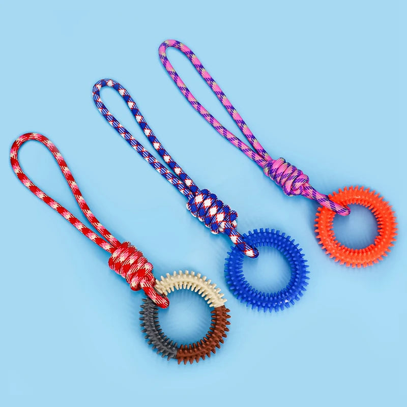 1PC Supet Interactive Training Pet Toy Ring Spiked Ring Dog Teeth Cleaning Pet Supplies Dog Teeth Grinding Durable toys