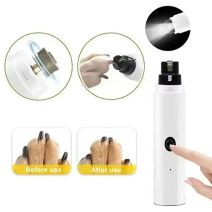 3 Colors Electric Pet Nail Grinder Quiet USB Charging Pet Nail Clipper with LED Safe Cat Grooming Clipper For Cats Dogs