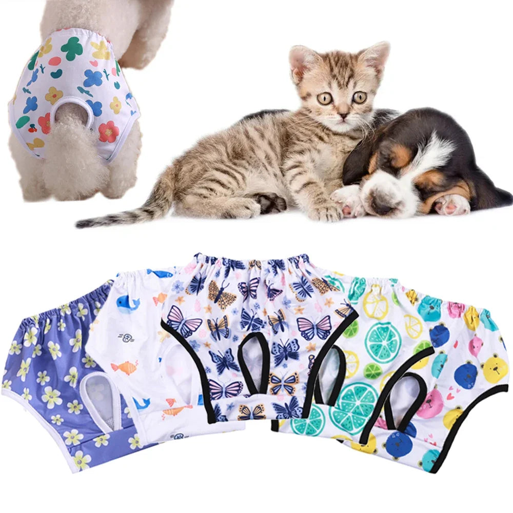Female dog Cute Washable Male Dog Diapers, Reusable High Absorbency Leak-Proof Male Dog Diapers cat Physiological Pants