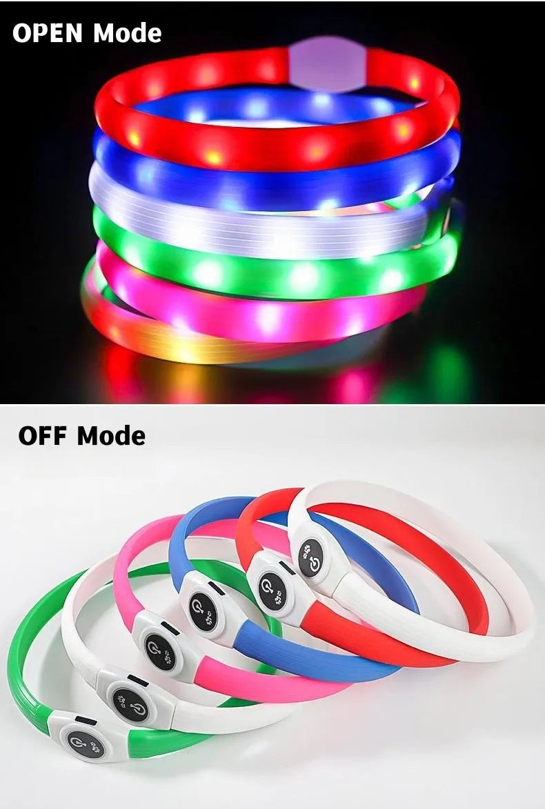 the NIGHTBEAM GLOW COLLAR - New Led Luminous Dog Collar, PVC Waterproof for Large/Medium/Small Dogs, Collar USB Light Night Safety, Pet Glowing Accessories