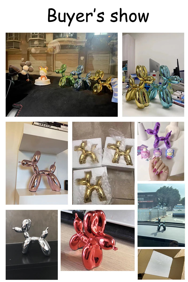 Resin Balloon Dog Sculpture Nordic Puppy Home Decor Living Room Desk Decor Office Figurines for Interior Decoration Home Statue