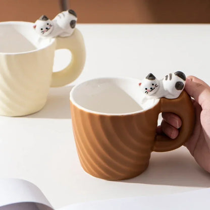 Ceramic Mug Creative Cartoon Cat Cute Cup Children's Milk Breakfast Home Office Coffee Mug Gift Frends Drinkware Tea Cup