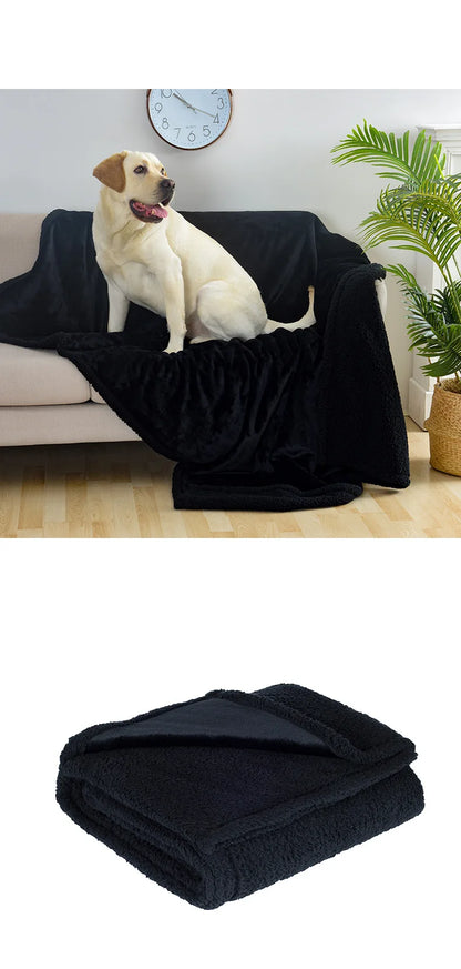 Double-sided Pet Waterproof Blanket ,Soft Thickened Flannel Velveteen Sherpa Blankets for Cats and Dogs Breathable and Anti-grip